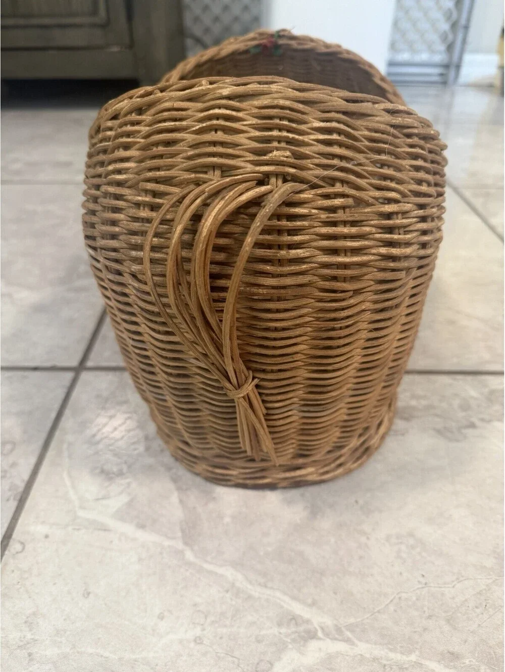 Vintage Hippo Wicker Basket